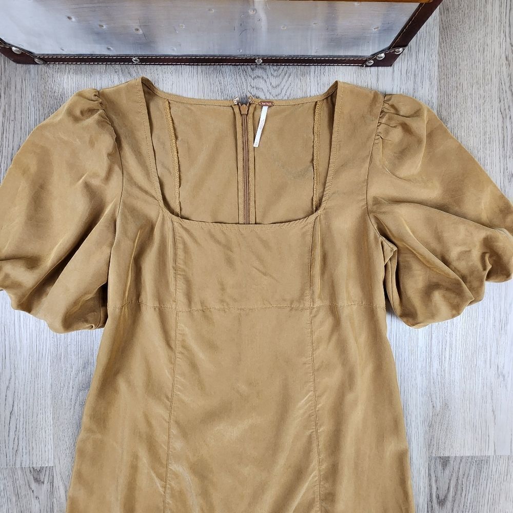 Free People Jordan Puff Sleeve Midi Dress size XS - Picture 5 of 8